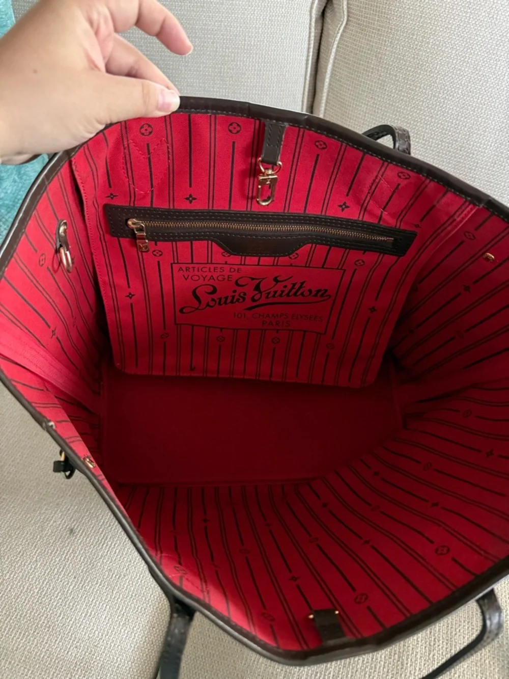 Louis Vuitton Neverfull MM Damier Ebene - Picture 6 of 9